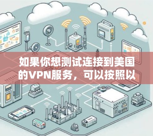 如果你想测试连接到美国的VPN服务，可以按照以下步骤进行测试